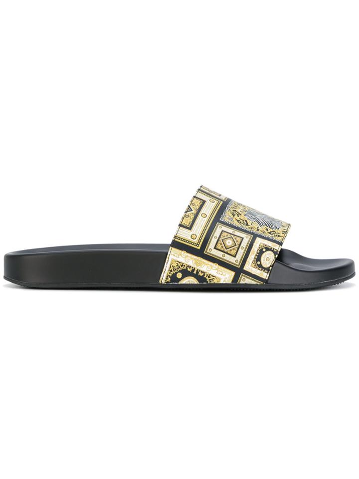 Versace Signature 17 Print Pool Slides - Multicolour