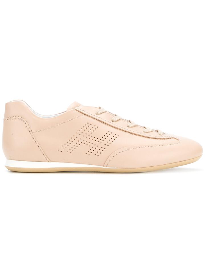 Hogan 'olympia' Lace Up Sneakers - Nude & Neutrals