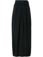 Etro Pleated Chevron Skirt, Women's, Size: 44, Black, Silk