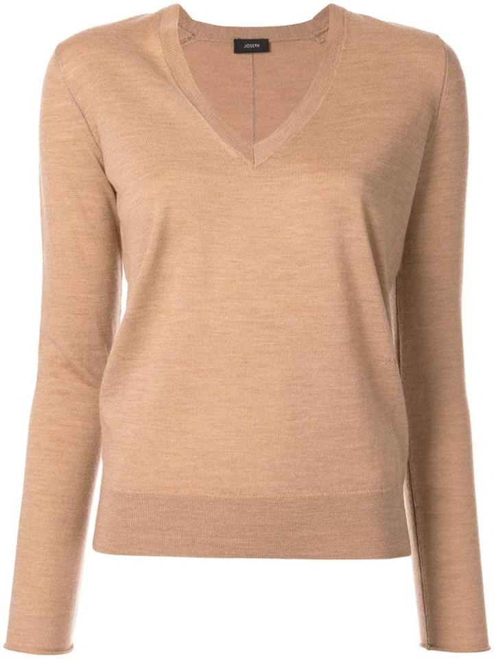 Joseph Classic V-neck Jumper - Brown