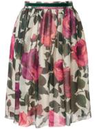 Blugirl Rose Print Skirt - Multicolour