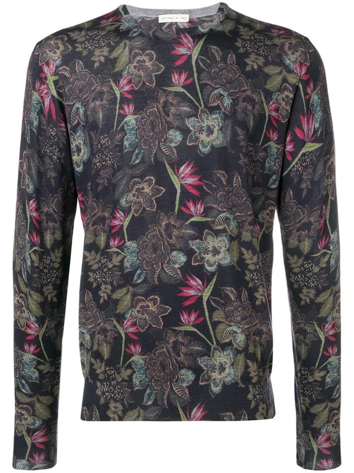 Etro Floral Knitted Jumper - Black