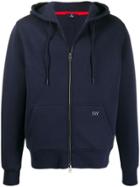 Fay Logo Drawstring Hoodie - Blue