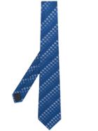 Gucci Double G Logo Embroidered Tie - Blue