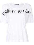 Luisa Cerano Printed Text T-shirt - White