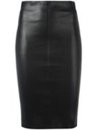 Jitrois Leather Pencil Skirt, Women's, Size: 40, Black, Leather/cotton