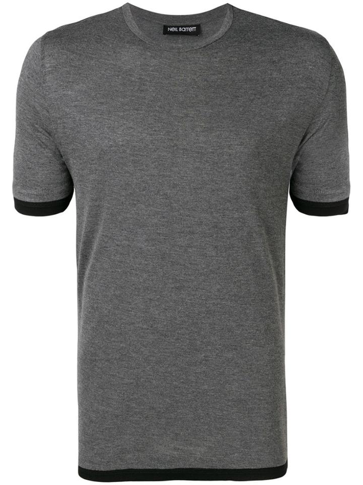 Neil Barrett Short-sleeve Fitted T-shirt - Grey