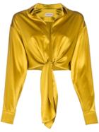 Alexandre Vauthier Tie-front Cropped Shirt - Yellow