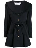 Rotate Tie Waist Flared Blazer - Black