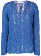 Lamberto Losani Cable Knit Sweater - Blue