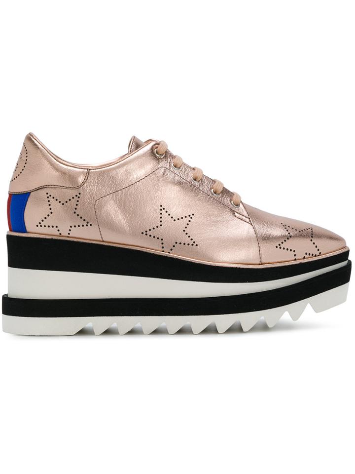 Stella Mccartney Sneak-elyse Star Platform Shoes - Metallic