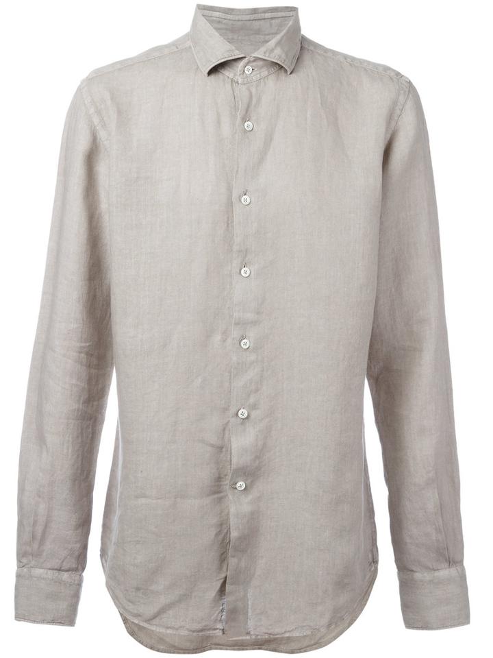 Glanshirt - Classic Shirt - Men - Linen/flax - 42, Nude/neutrals, Linen/flax
