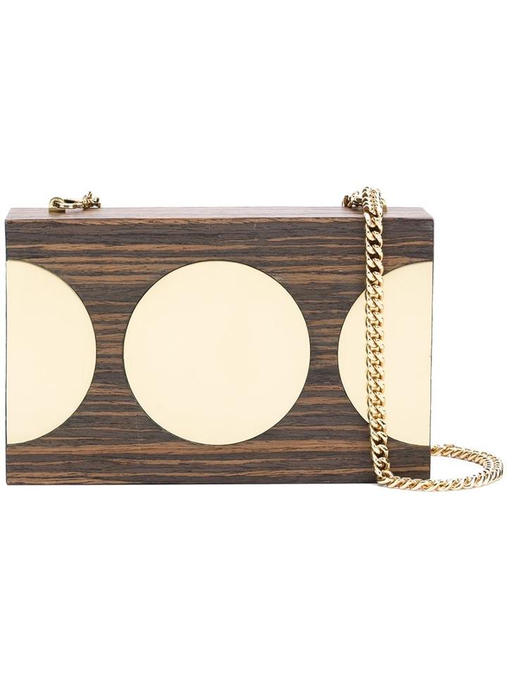 Stella Mccartney Disc Detail Clutch Bag, Women's, Brown