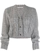 Alessandra Rich Cable Knit Cardigan - Grey