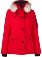 Canada Goose Buttoned Parka Coat, Women's, Size: Small, Red, Cotton/feather Down/nylon/coyote Fur