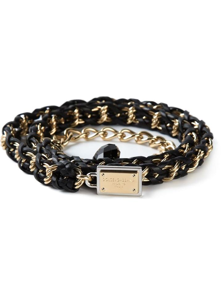 Dolce & Gabbana Chain Belt, Women's, Size: Small, Black, Calf Leather/metal (other)
