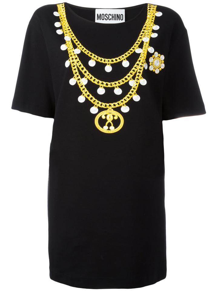 Moschino - Chain Print T-shirt Dress - Women - Cotton/other Fibers - 42, Women's, Black, Cotton/other Fibers