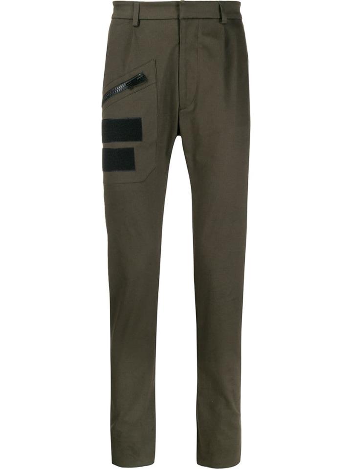 Les Hommes Urban Zippered Cargo Trousers - Green