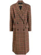 System Check Double-breasted Coat - Brown