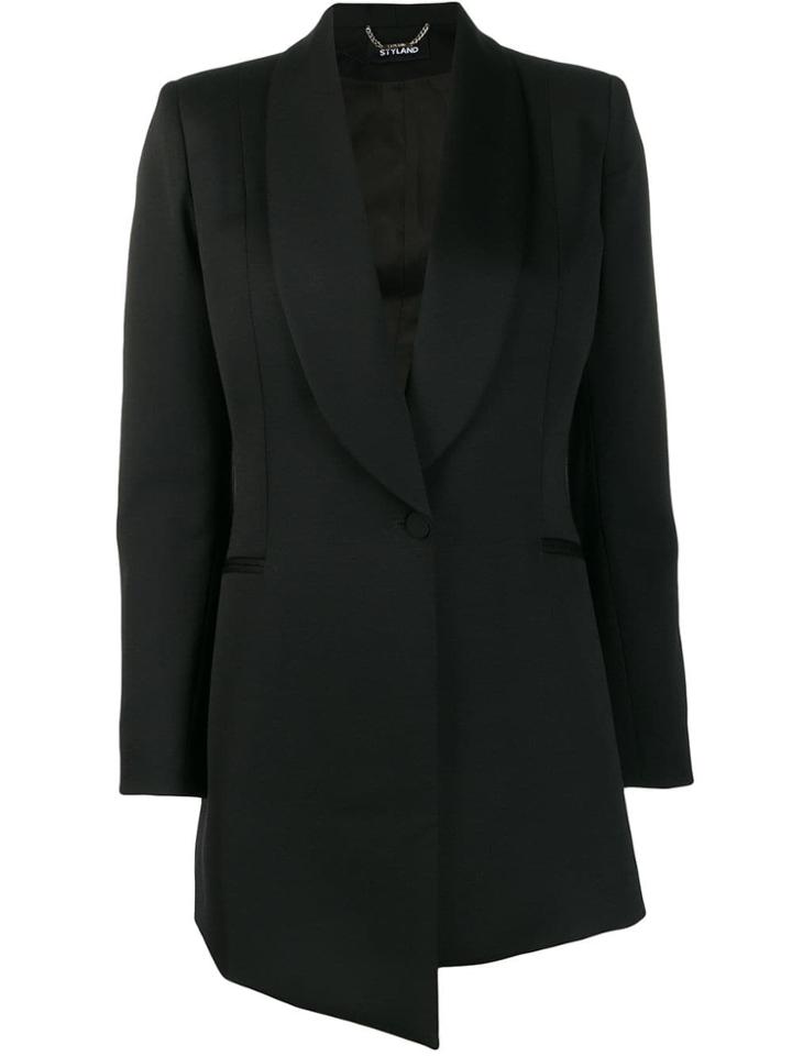 Styland Asymmetric Blazer - Black