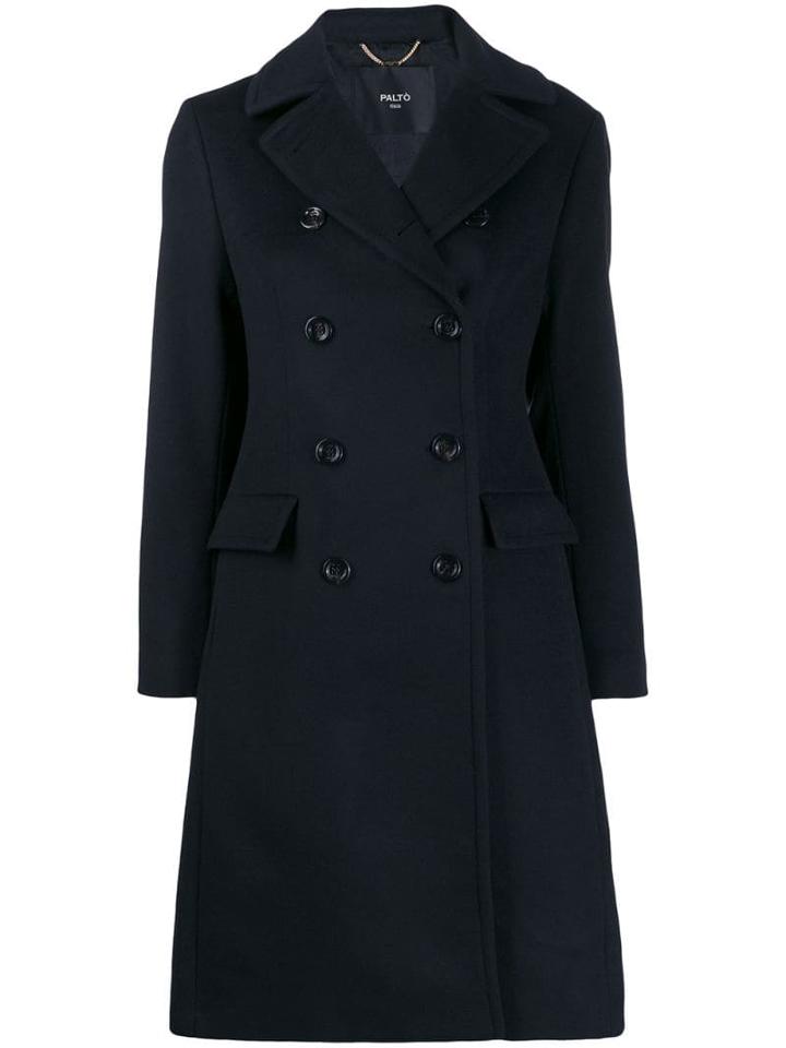 Paltò Double-breasted Trench Coat - Blue