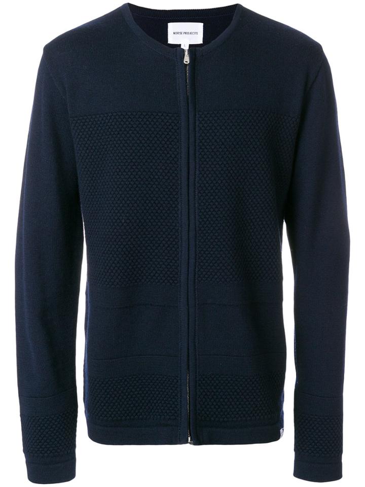 Norse Projects Zipped Cardigan - Blue