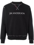 J.w.anderson Logo Print Sweatshirt, Men's, Size: Small, Black, Cotton