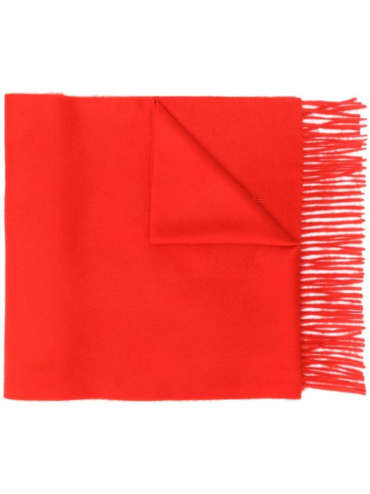 Mackintosh Red Cashmere Embroidered Scarf Acc-013/e