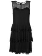 Blugirl Embellished Layered Dress, Women's, Size: 44, Black, Polyamide/polyester