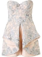Mikael D. Strapless Embellished Playsuit, Women's, Size: 42, Nude/neutrals, Silk/polyamide