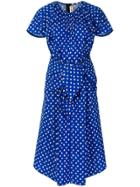 Marni Draped Scribble Pattern Dress - Blue
