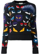 Fendi - Wonders Sweater - Women - Fox Fur/virgin Wool - 38, Black, Fox Fur/virgin Wool