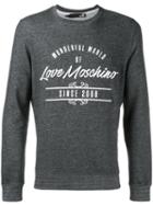 Logo Print Sweatshirt - Men - Cotton - L, Black, Cotton, Love Moschino