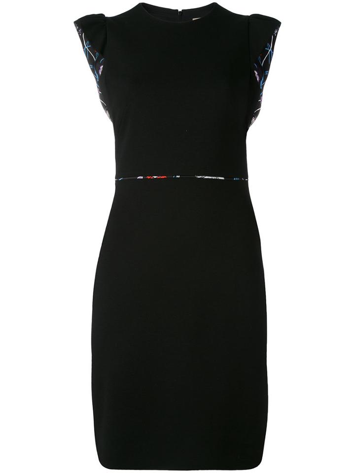 Emilio Pucci - Ruffled Cap Sleeve Dress - Women - Viscose/polyamide/spandex/elastane/silk - 38, Black, Viscose/polyamide/spandex/elastane/silk