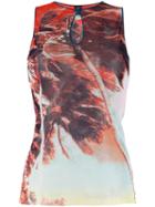 Jean Paul Gaultier Vintage Sleeveless Tree Print Top, Women's, Size: Small, Blue