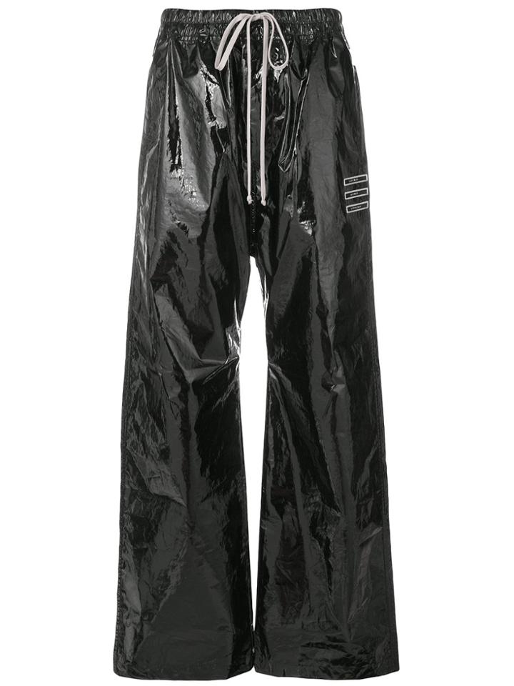 Rick Owens Drkshdw Vernished Flared Loose Trousers - Black