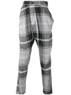 Vivienne Westwood Man Checked Drop-crotch Trousers - Grey