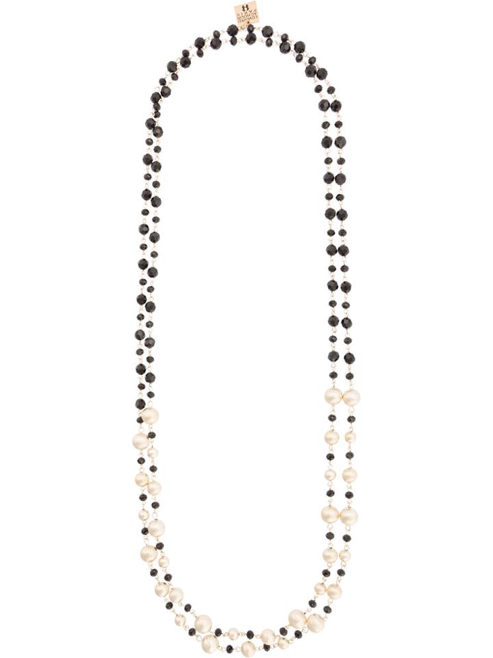 Edward Achour Paris Pearl Chain Necklace - Black