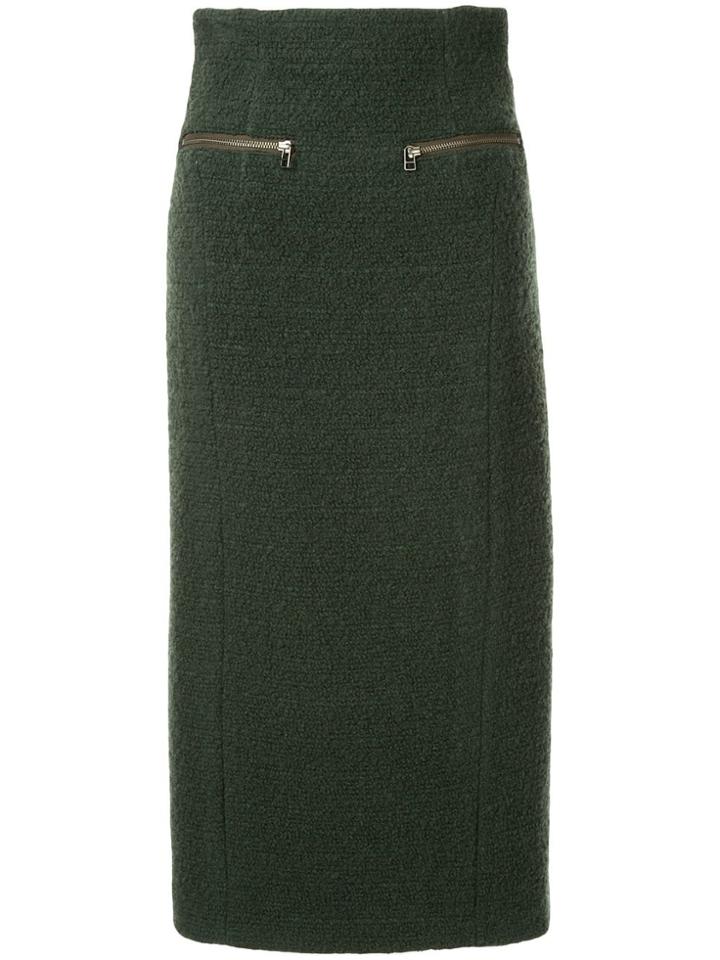 Muller Of Yoshiokubo Textured Cotton Midi Skirt - Green
