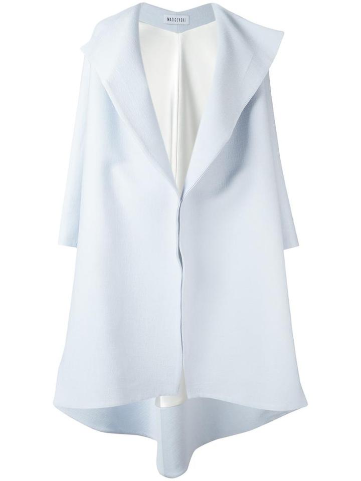 Maticevski Open Oversized Coat, Women's, Size: 6, Blue, Rayon/nylon/spandex/elastane/silk