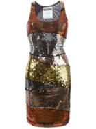 Moschino Sequined Mini Dress, Women's, Size: 42, Grey, Polyester/polyamide/spandex/elastane
