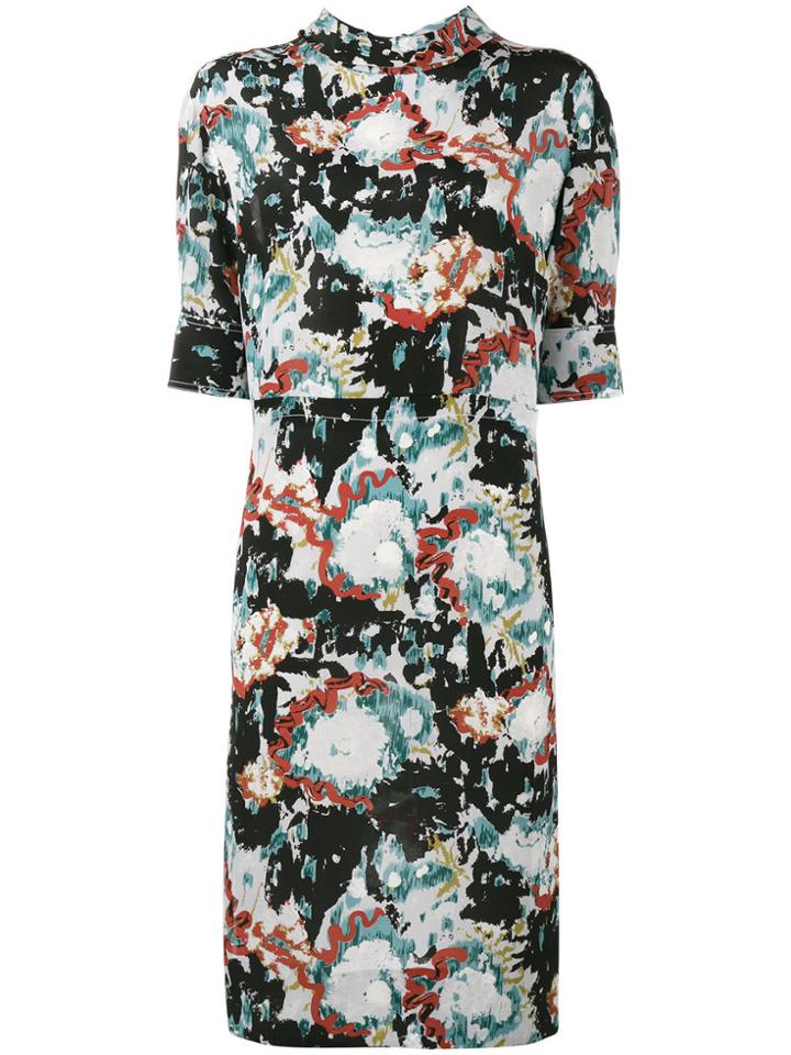 Marni Printed Tie Neck Dress - Multicolour