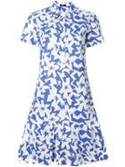 Jil Sander Navy Printed Shortsleeved Shirt Dress, Women's, Size: 42, Blue, Cotton