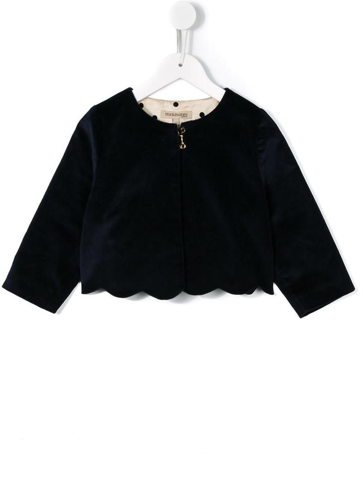 Hucklebones London Velvet Scalloped Jacket, Girl's, Size: 12 Yrs, Blue