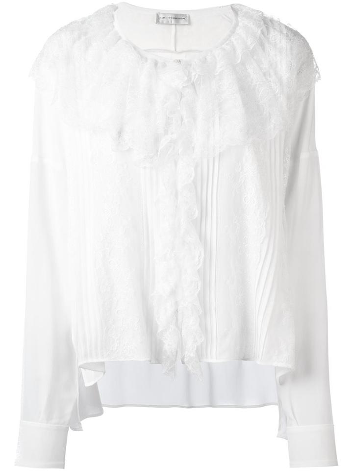 Faith Connexion Oversized Lace Blouse, Women's, Size: 34, White, Silk/viscose/polyamide