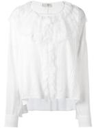 Faith Connexion Oversized Lace Blouse, Women's, Size: 34, White, Silk/viscose/polyamide