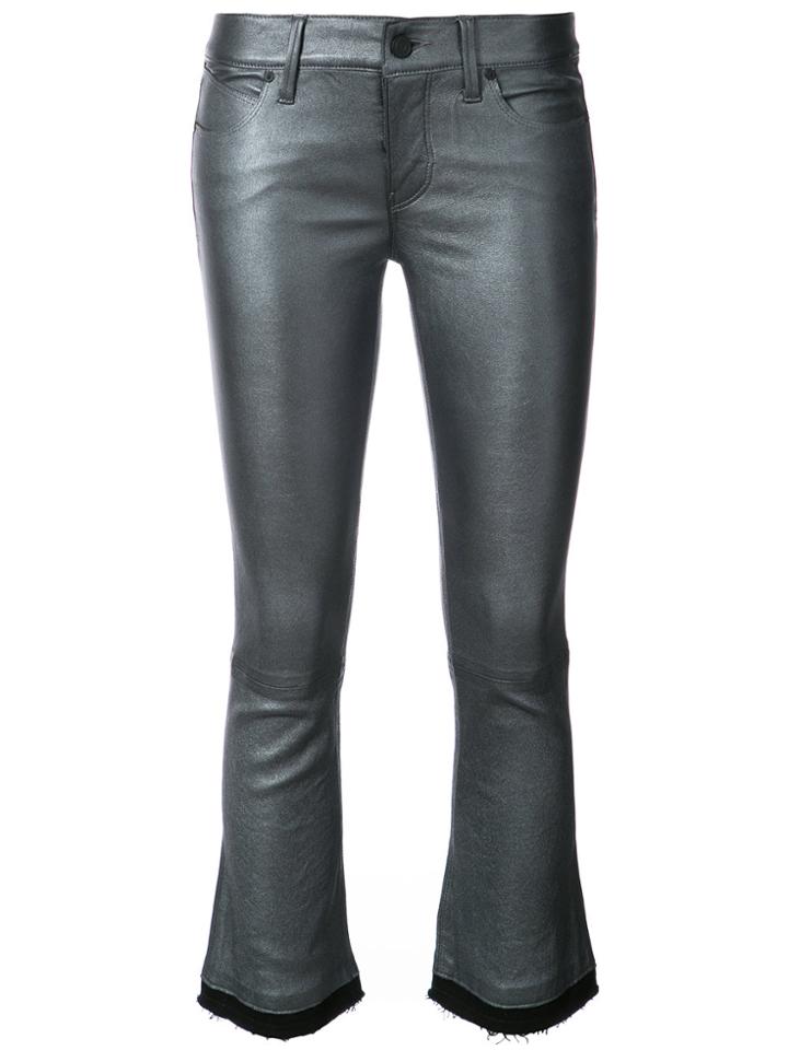 Rta Cropped Raw Edge Trousers - Grey