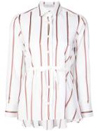 Palmer / Harding Striped Bow Detailed Shirt - White