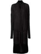 Lost & Found Ria Dunn Tie Waist Long Cardigan, Women's, Size: Small, Black, Silk/cotton