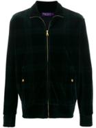 Ralph Lauren Purple Label Zip Up Tartan Print Sweatshirt - Green